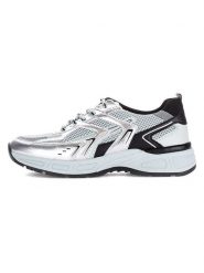 Gabor Skórzane sneakersy w kolorze srebrno-czarno-białym rozmiar: 39. Szare obuwie sportowe damskie Gabor, z materiału, bez zapięcia. Za 254.14 zł.
