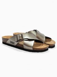 Sunbay Klapki "Iris" w kolorze złotym rozmiar: 40. Niebieskie klapki damskie Sunbay, bez wzorów, z otwartym noskiem, bez obcasa, bez zapięcia. Za 175.67 zł.