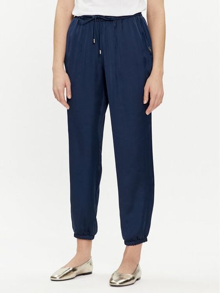 Liu Jo Spodnie materiałowe TA4253 T3810 Granatowy Relaxed Fit. Niebieskie spodnie materiałowe damskie Liu Jo, bez wzorów, z materiału. Za 339.99 zł.