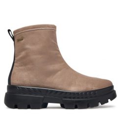Botki Ara. Brązowe botki damskie Ara, bez obcasa, na płaskiej podeszwie, bez zapięcia. Za 789.99 zł.