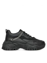DeeZee Sneakersy NF142 Czarny. Czarne obuwie sportowe damskie DeeZee, ze skóry, bez zapięcia. Za 149.99 zł.