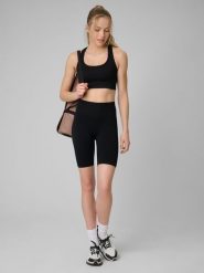 4F Legginsy kolarki treningowe bezszwowe damskie - czarne XS/S. Czarne legginsy damskie 4F, l, bez wzorów. Za 99.99 zł.