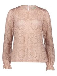 Kaffe Bluzka w kolorze jasnoróżowym rozmiar: 36. Różowe bluzki damskie Kaffe, bez wzorów, z koronki, bez kołnierzyka, bez ramiączek. Za 74.11 zł.