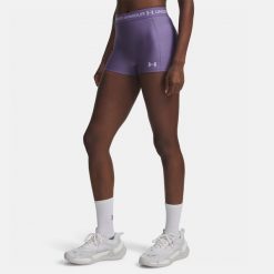 Spodenki treningowe damskie Under Armour HeatGear Shorty. Fioletowe obuwie sportowe damskie Under Armour, bez zapięcia, na fitness i siłownię. Za 94.99 zł.