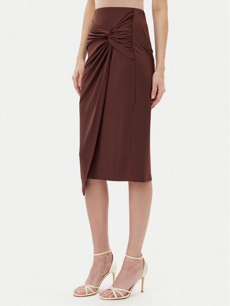 Rinascimento Spódnica midi CFC0123489003 Brązowy Regular Fit. Brązowe spódnice damskie Rinascimento, s, bez wzorów, z syntetyku, midi. Za 179.99 zł.