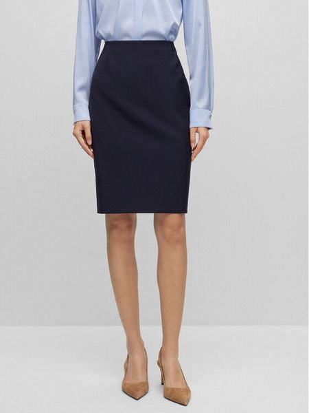 Boss Spódnica ołówkowa Vileah 50490036 Granatowy Slim Fit. Niebieskie spódnice damskie Boss, bez wzorów. Za 789.99 zł.