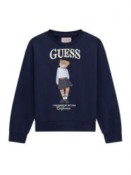 Guess Bluza J6YQ01 K4419 Granatowy Regular Fit. Niebieskie bluzy dziewczęce Guess, z aplikacjami, z bawełny, bez ramiączek, bez kaptura. Za 194.99 zł.