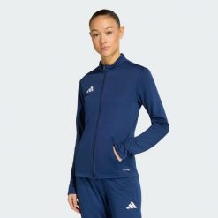 Bluza dresowa Entrada26. Niebieskie bluzy damskie Adidas, l, bez wzorów, z dresówki, bez kaptura. Za 179.00 zł.