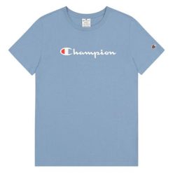 T-shirt Damski Markowy Rękaw. Niebieskie t-shirty damskie Champion, bez wzorów, bez kołnierzyka. Za 130.99 zł.