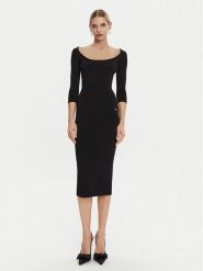 Dolce&Gabbana Sukienka dzianinowa FXS20T JFMEV N0000 Czarny Regular Fit. Czarne sukienki damskie Dolce&Gabbana, bez wzorów, z dzianiny, bez ramiączek. Za 7,559.00 zł.