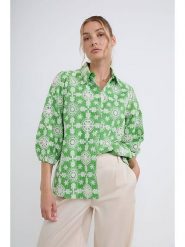 Josephine & Co Bluzka "Devan" w kolorze biało-zielonym rozmiar: 36. Białe bluzki damskie Josephine & Co, bez wzorów, z bawełny, bez kołnierzyka, bez ramiączek. Za 230.04 zł.