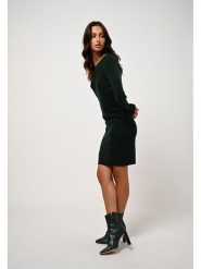 AUTHENTIC CASHMERE Kaszmirowa sukienka "Armet" w kolorze ciemnozielonym rozmiar: XXL. Zielone sukienki damskie AUTHENTIC CASHMERE, bez wzorów, z kaszmiru, bez ramiączek. Za 319.88 zł.