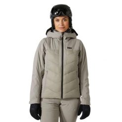 Damska kurtka narciarska Helly Hansen Bellissimo. Szare kurtki sportowe damskie Helly Hansen, na zimę, bez wzorów, bez kaptura. W wyprzedaży za 1,492.00 zł.
