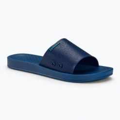 Klapki damskie Ipanema Anat Classic. Niebieskie klapki damskie Ipanema, bez wzorów, z materiału, bez obcasa, bez zapięcia. Za 89.99 zł.