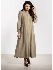 Awama Sukienka w kolorze oliwkowym rozmiar: XL. Brązowe sukienki damskie Awama, bez wzorów, z tkaniny, bez ramiączek. Za 186.63 zł.