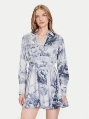 Guess Sukienka koktajlowa W5YK00 WF1T2 Niebieski Regular Fit. Niebieskie sukienki damskie Guess, z aplikacjami, z syntetyku, wizytowe, bez ramiączek. Za 349.99 zł.