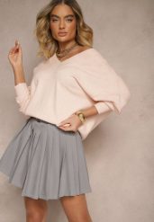 Szara Wiskozowa Spódnica z Bawełną High Waist z Podszewką Szortów Verraza. Szare spódnice damskie Renee, do pracy, l, bez wzorów, z bawełny, biznesowe, mini. Za 119.99 zł.
