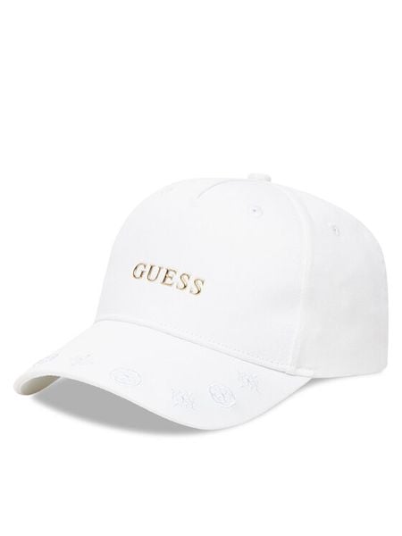 Guess Kapelusz 177119 Biały. Białe kapelusze damskie Guess, z aplikacjami, z bawełny. Za 89.99 zł.