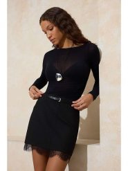 Trendyol Spódnica w kolorze czarnym rozmiar: 34. Czarne spódnice damskie Trendyol, bez wzorów, z koronki, mini. Za 95.99 zł.