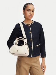 Tommy Hilfiger Torebka Th Logotape Mini Satchel AW0AW18743 Biały. Białe torebki klasyczne damskie Tommy Hilfiger, ze skóry, bez dodatków. Za 489.99 zł.