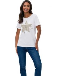 Heine Koszulka w kolorze białym rozmiar: 44. Białe koszulki damskie Heine, bez wzorów, bez kołnierzyka, bez ramiączek. Za 34.99 zł.