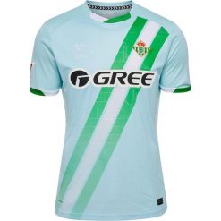 Zewnętrzna koszulka klubu Real Betis Sewilla 2025/26. Niebieskie koszulki damskie Hummel, bez wzorów, bez kołnierzyka, bez ramiączek. Za 350.50 zł.