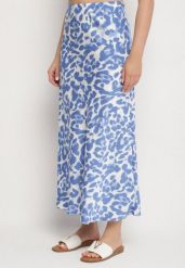 Niebieska Wiskozowa Spódnica w Panterkę z Wysokim Stanem Fevelisse. Niebieskie spódnice damskie Born2be, na co dzień, m, bez wzorów, z wiskozy, eleganckie, maxi. Za 49.99 zł.