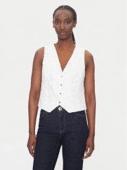 Morgan Kamizelka 242-ONFLEU Biały Regular Fit. Białe kamizelki damskie Morgan, bez wzorów, z syntetyku, bez kaptura. Za 209.99 zł.