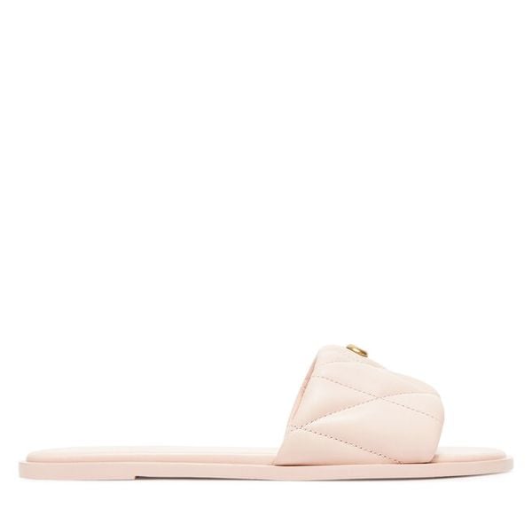 Klapki Coach. Czerwone klapki damskie Coach, bez wzorów, bez obcasa, bez zapięcia. Za 749.99 zł.