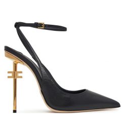 Szpilki Elisabetta Franchi. Czarne szpilki damskie Elisabetta Franchi, bez wzorów, bez obcasa, na szpilce, bez zapięcia. Za 1,699.00 zł.