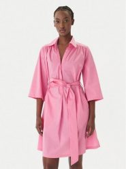 LOLA CASADEMUNT Sukienka koszulowa LS2616140 Różowy Relaxed Fit. Czerwone sukienki damskie LOLA CASADEMUNT, bez wzorów, z bawełny, bez ramiączek. Za 439.99 zł.