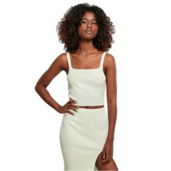 Damska krótka bluzka z dzianiny Urban Classics GT. Zielone bluzki damskie Urban Classics, bez wzorów, z dzianiny, bez kołnierzyka, bez ramiączek. Za 182.50 zł.