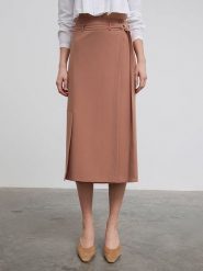 BGN Spódnica w kolorze szarobrązowym rozmiar: 34. Brązowe spódnice damskie BGN, na co dzień, bez wzorów, z tkaniny, midi. Za 61.31 zł.