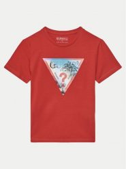 Guess T-Shirt L5GI26 K8HM4 Czerwony Regular Fit. Czerwone t-shirty i koszulki chłopięce Guess, z aplikacjami, z bawełny, bez kołnierzyka, bez ramiączek. Za 59.99 zł.