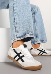 Białe Sneakersy Typu Klasyczne Tenisówki Isnnoria. Białe obuwie sportowe damskie Renee, z jeansu, bez zapięcia, tenisowe. Za 74.99 zł.