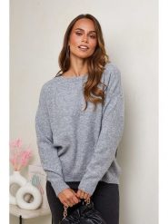 Soft Cashmere Sweter w kolorze szarym rozmiar: 38/40. Szare swetry klasyczne damskie Soft Cashmere, bez kołnierzyka. Za 126.99 zł.