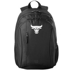 Plecak sportowo-turystyczny dla dorosłych NBA Chicago Bulls Backpack 30L. Czarne plecaki Wilson, bez wzorów. Za 149.99 zł.