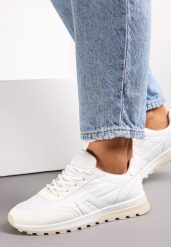 Białe Sznurowane Sneakrersy Cashe. Białe obuwie sportowe casual damskie Renee. Za 89.99 zł.