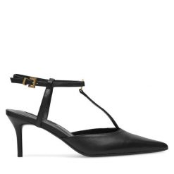 Szpilki GINO ROSSI. Czarne szpilki damskie Gino Rossi, bez wzorów, bez obcasa, na szpilce, bez zapięcia. Za 299.99 zł.