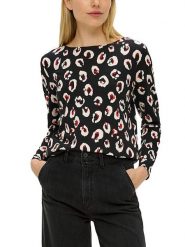 S.Oliver Koszulka w kolorze czarno-czerwono-kremowym rozmiar: 34. Brązowe koszulki damskie S.Oliver, s, bez wzorów, bez kołnierzyka, bez ramiączek. Za 69.91 zł.