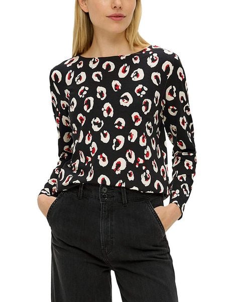 S.Oliver Koszulka w kolorze czarno-czerwono-kremowym rozmiar: 34. Brązowe koszulki damskie S.Oliver, s, bez wzorów, bez kołnierzyka, bez ramiączek. Za 69.91 zł.