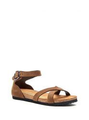 Comfortfusse Skórzane sandały w kolorze jasnobrązowym rozmiar: 41. Brązowe sandały damskie Comfortfüße, bez wzorów, z otwartym noskiem, bez obcasa, bez zapięcia. Za 217.99 zł.