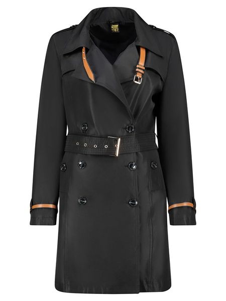 Geographical Norway Płaszcz przejściowy "Belindou" w kolorze czarnym rozmiar: XXL. Czarne płaszcze damskie Geographical Norway, xxl, bez wzorów, z tkaniny, bez kaptura. Za 288.52 zł.