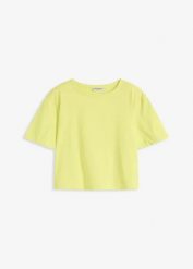 T-shirt oversize z czystej bawełny organicznej. Żółte t-shirty damskie bonprix, bez wzorów, z bawełny, bez kołnierzyka. Za 19.99 zł.