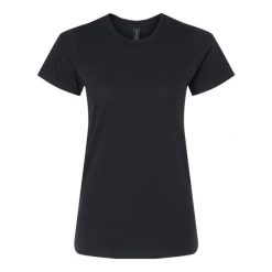 Damska Koszulka Softstyle O Średniej Grubości. Czarne bluzki damskie GILDAN, xl, bez wzorów, bez kołnierzyka, bez ramiączek. Za 33.99 zł.