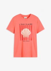 T-shirt z czystej bawełny. Białe t-shirty damskie bonprix, bez wzorów, z bawełny, bez kołnierzyka. Za 32.99 zł.