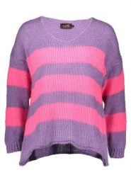Miss goodlife Sweter w kolorze fioletowo-różowym rozmiar: XL. Różowe swetry klasyczne damskie miss goodlife, xl, z wełny, bez kołnierzyka. Za 136.13 zł.