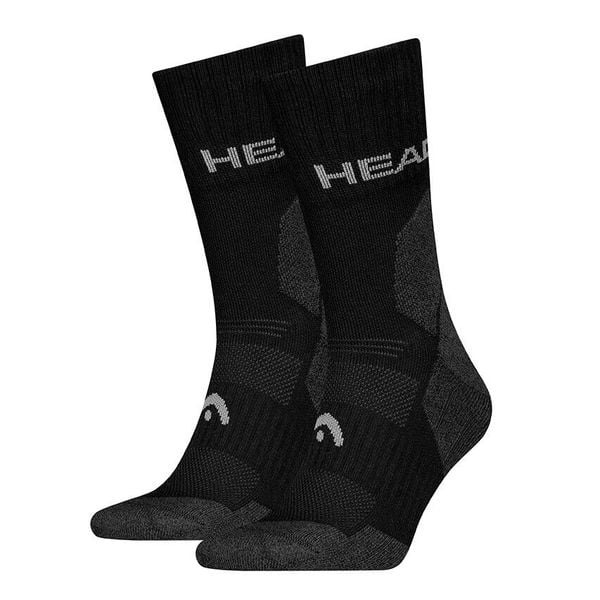 Skarpety Unisex HEAD z pakietu 2 - Hiking All Climates Crew 2P. Czarne skarpetki damskie Head, bez wzorów, z materiału. Za 76.10 zł.