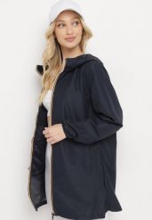 Czarna Kurtka Wiatrówka o Wydłużonym Fasonie z Kapturem Axerinta. Czarne kurtki damskie Born2be, l, bez wzorów, z kapturem. Za 189.99 zł.