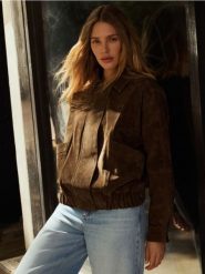 Skórzana kurtka - oliwkowy. Zielone kurtki damskie Reserved, l, bez wzorów, ze skóry, bez kaptura. Za 559.99 zł.